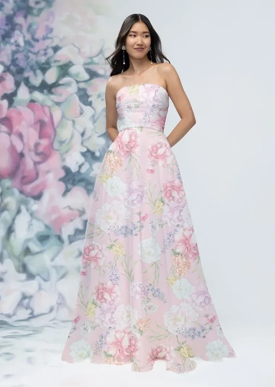 Photo of Models wearing a bridesmaids collection dresses